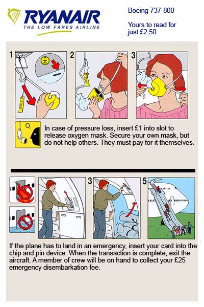 New emergency instructions from world's shittiest airline Ryanair